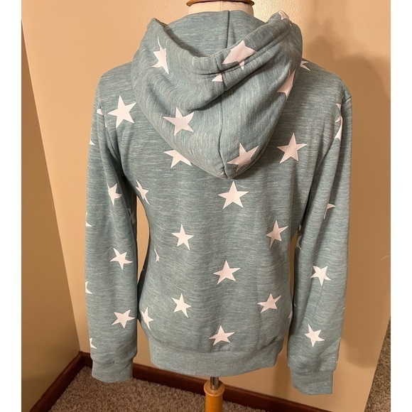 Reflex Blue/Green Heathered Hooded Sweatshirt Sz M NWOT - Picture 2 of 5